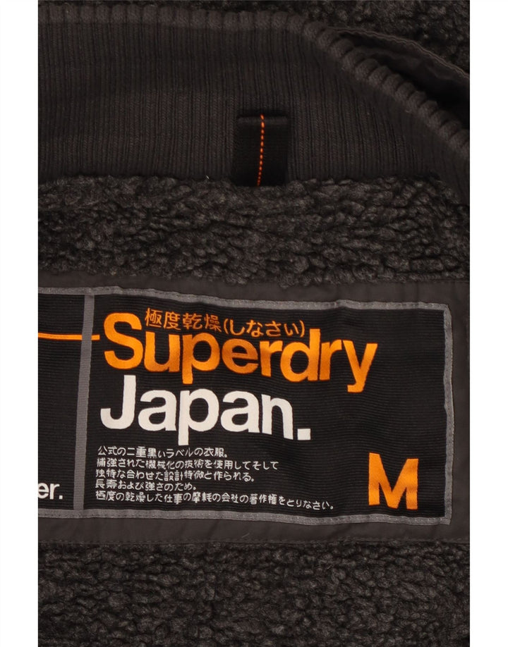 Jaqueta Parka Masculina Superdry Graphic com Capuz UK 38 Poliéster Cinza Médio