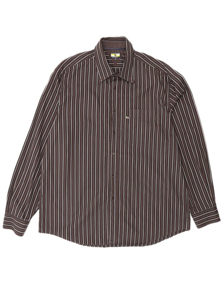 Camisa masculina Navigare XL listrada marrom