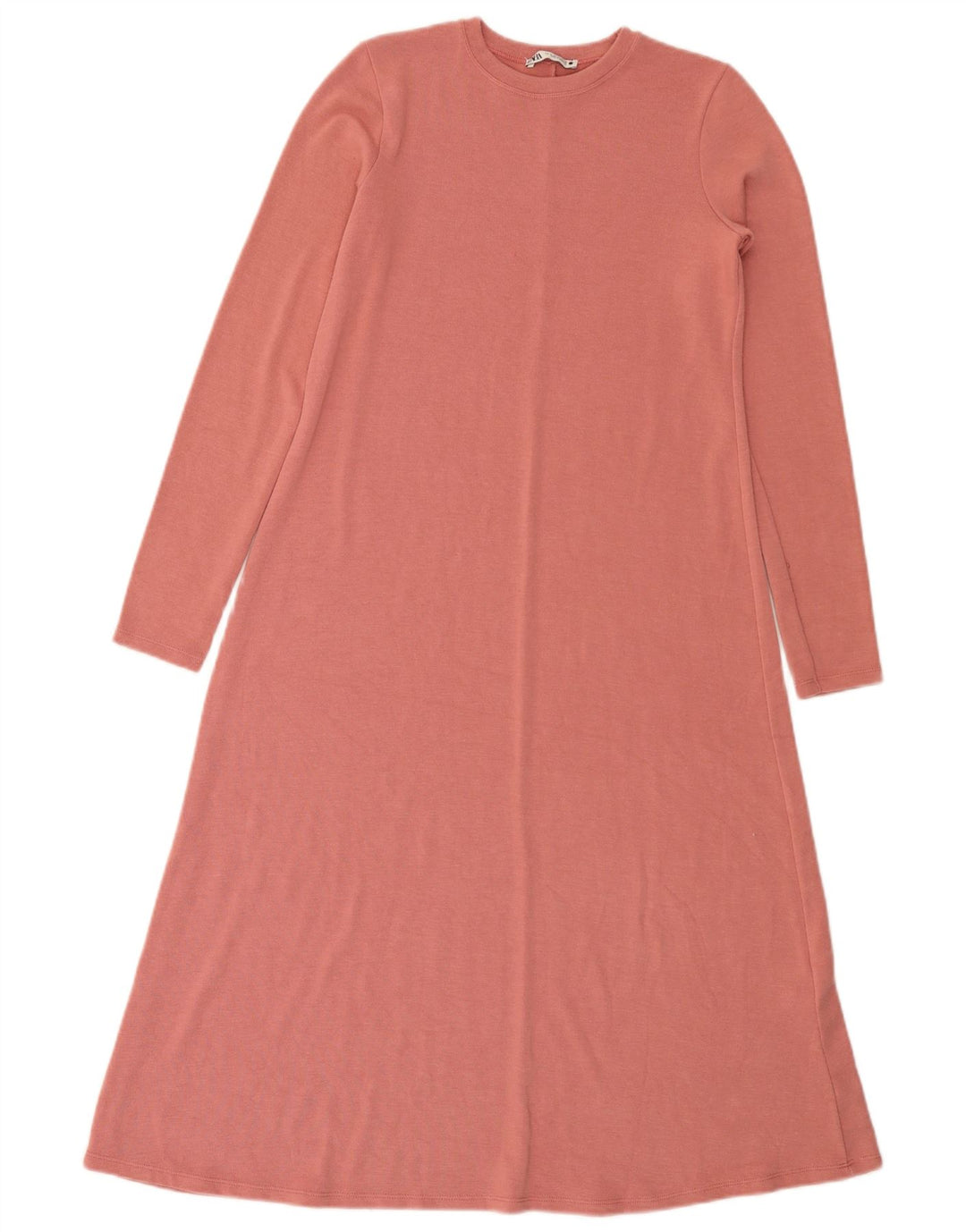 Vestido maxi jumper feminino Zara Reino Unido 12 poliéster rosa médio