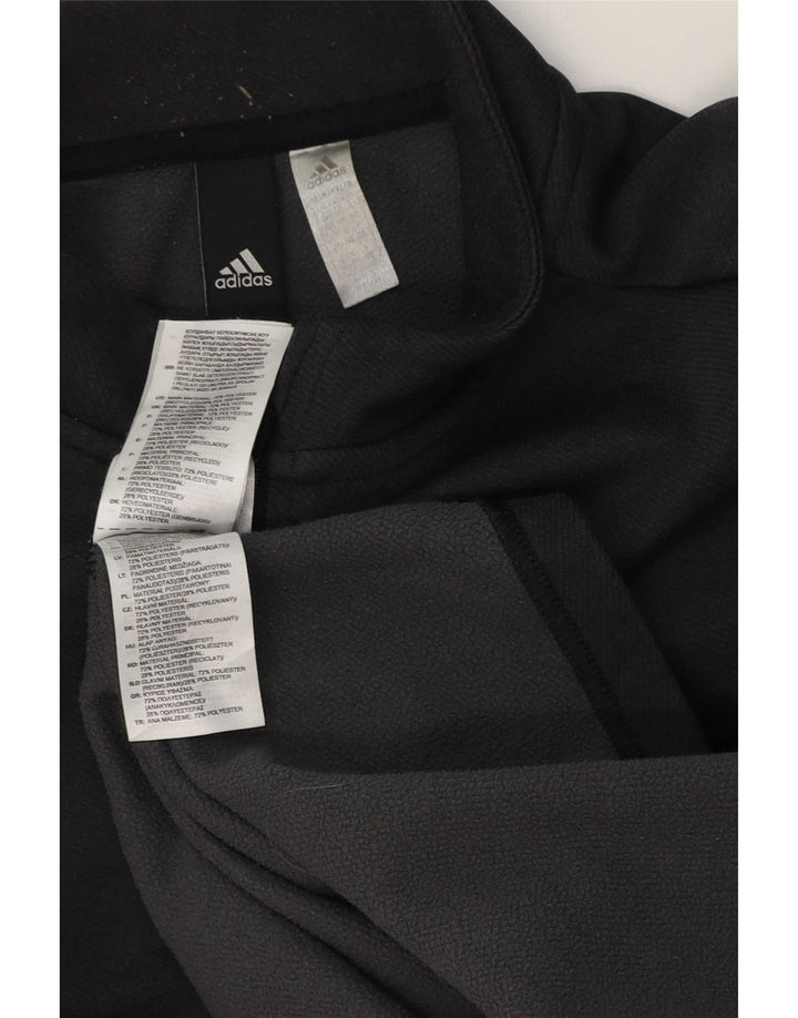 Adidas Mens Zip Neck Pullover Treino Top XL Cinza Poliéster