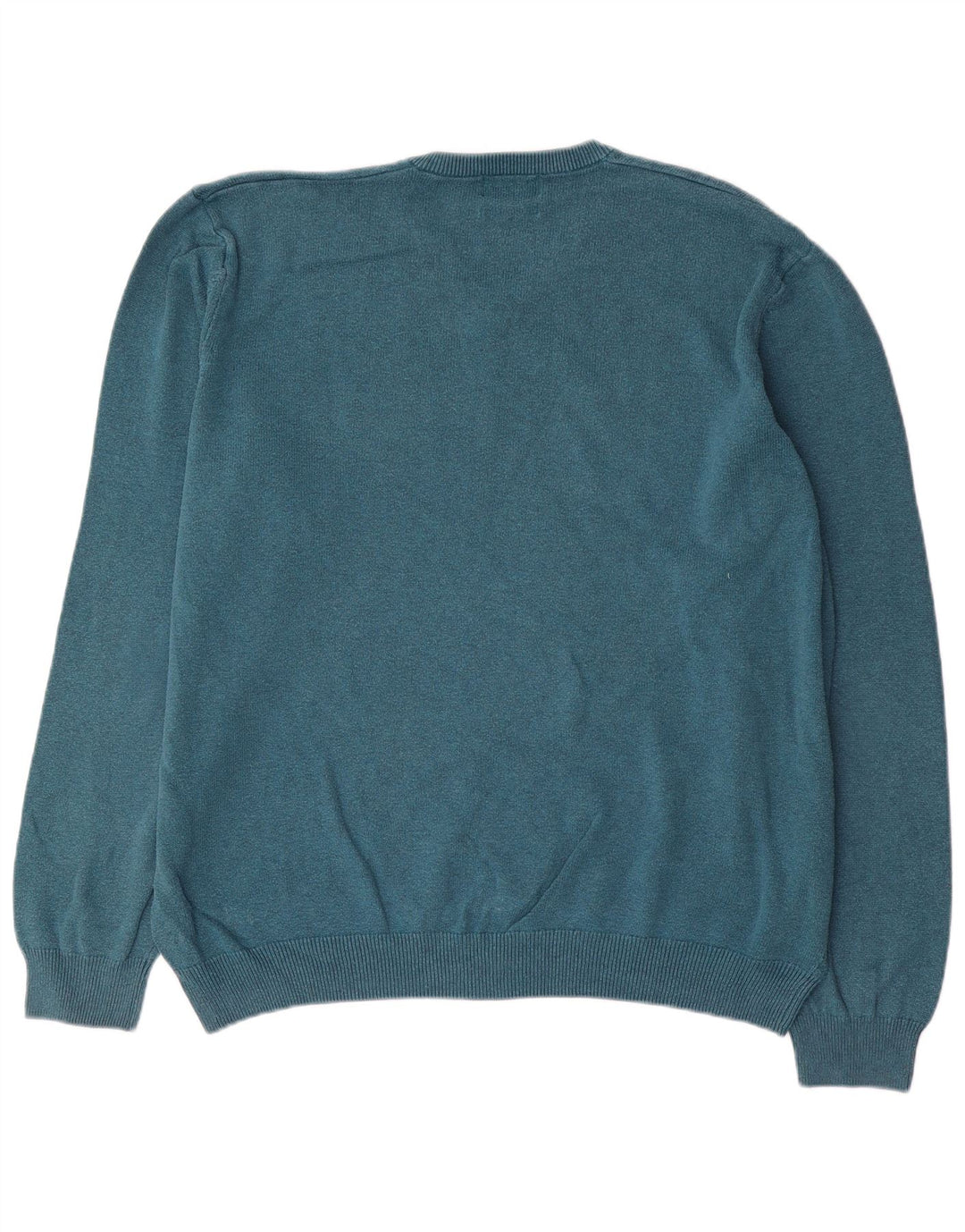 Suéter masculino Marks & Spencer com decote em V 2XL algodão azul
