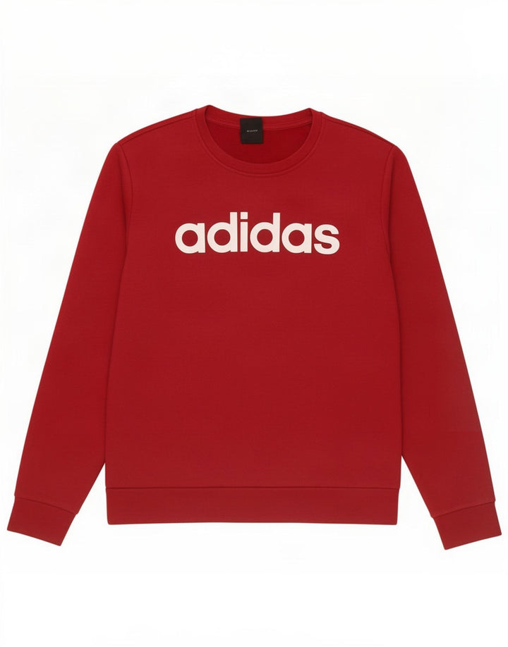 Adidas feminino gráfico moletom jumper reino unido 12/14 médio vermelho