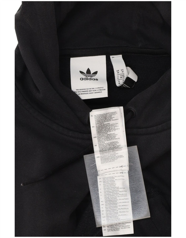 ADIDAS Mens Graphic Hoodie Jumper Médio Preto Colourblock Algodão