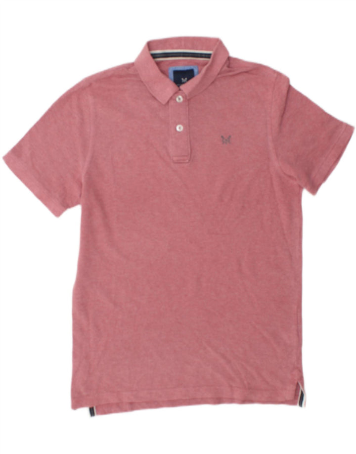 Camisa polo masculina Crew Clothing algodão rosa médio
