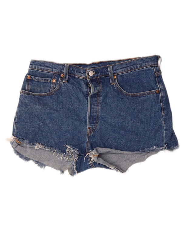 Shorts jeans feminino 501 da Levi's W32 grande algodão azul