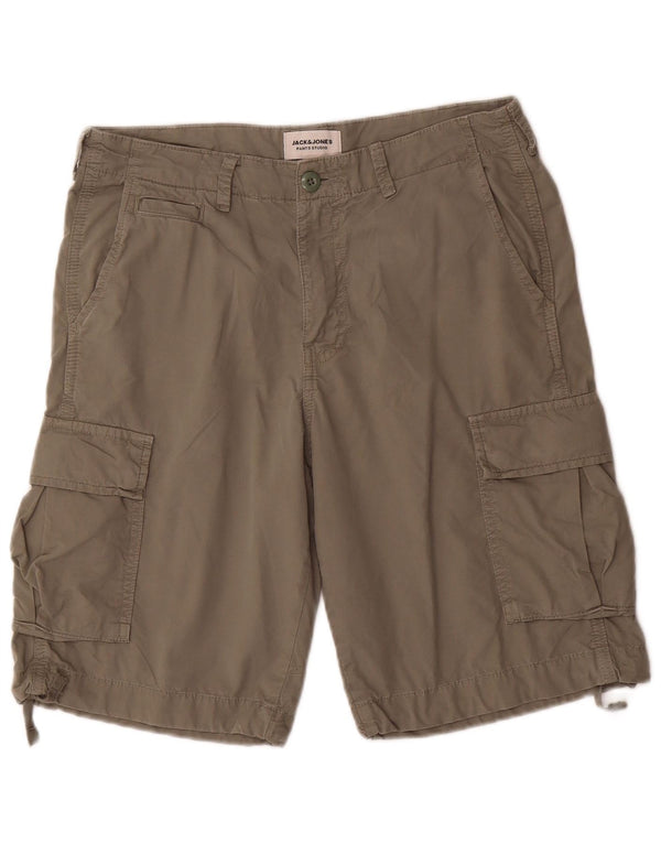 Shorts cargo masculino Jack & Jones pequeno W29 algodão cáqui