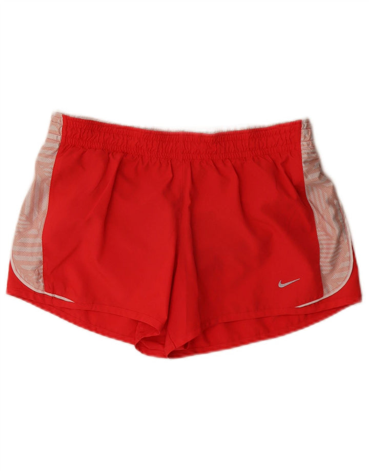 Shorts esportivos femininos Nike UK 14 médio vermelho colorblock poliéster