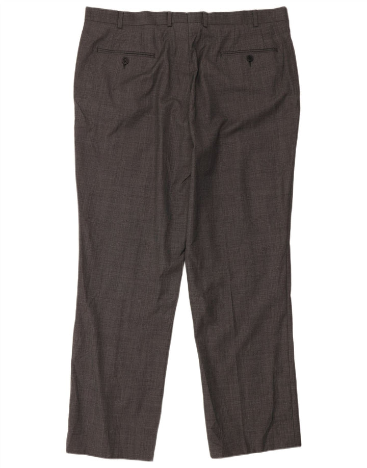 Calça masculina de terno reto TED BAKER W40 L32 lã cinza