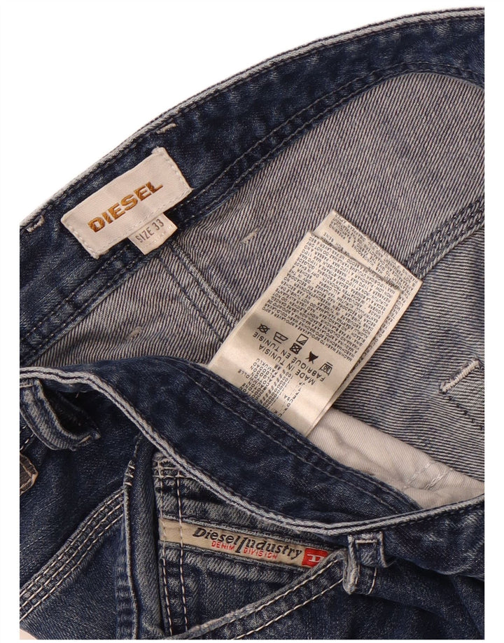 Shorts jeans masculino diesel desgastado W33 algodão azul médio