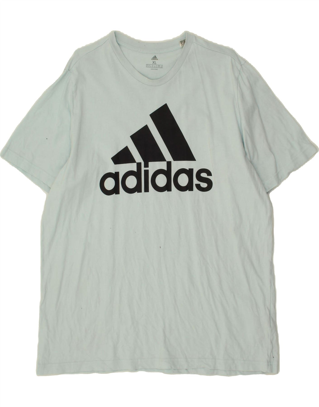 ADIDAS Mens Graphic T-Shirt Top XL Blue Cotton Vintage Adidas and Second-Hand Adidas from Messina Hembry 