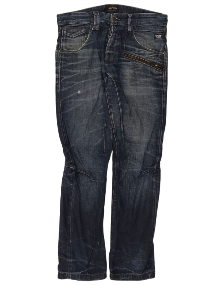 Jeans retos masculinos Jack & Jones W32 L32 algodão azul