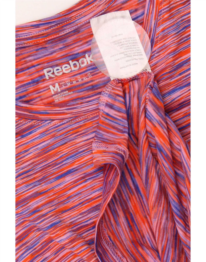 Camiseta feminina Reebok Top UK 12 poliéster manchado multicolorido médio