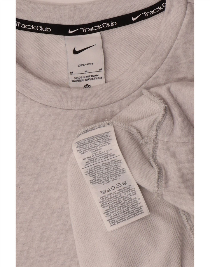 NIKE Masculino Dri Fit Moletom Jumper Médio Cinza Algodão