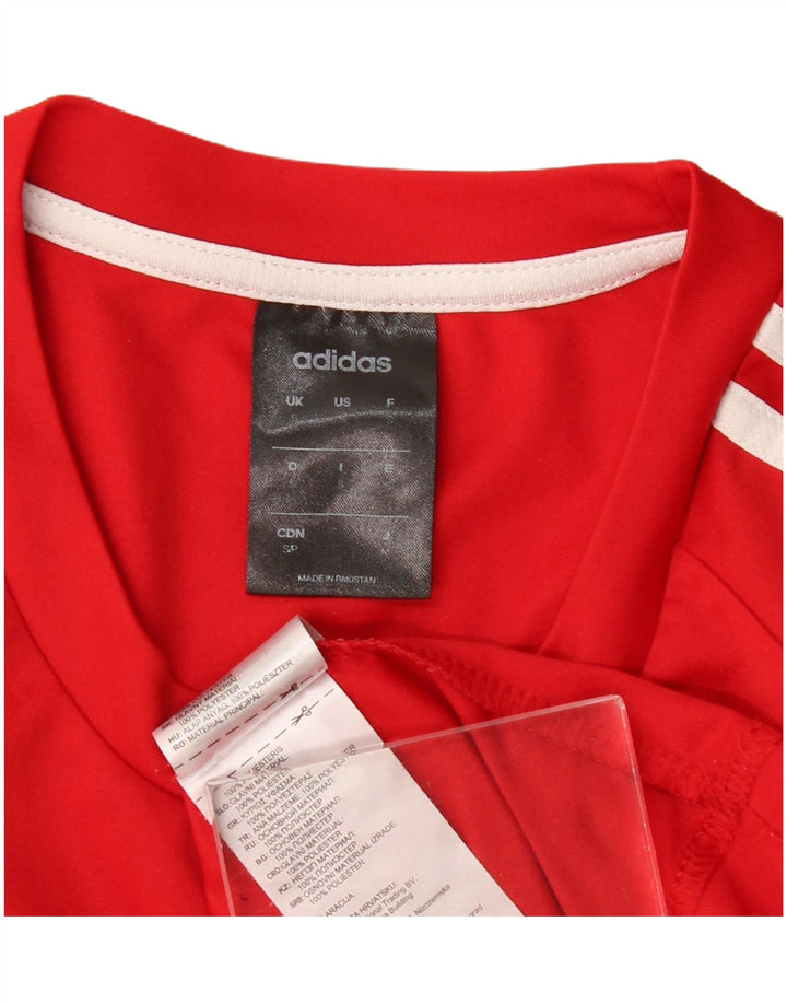 Adidas Mens T-Shirt Top Pequeno Poliéster Vermelho