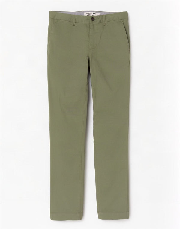 Lacoste Mens Slim Fit Chino Calças Tamanho 40 Médio W32 L33 Algodão Verde