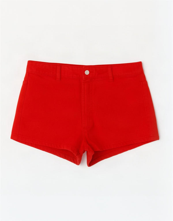 Shorts casual feminino Zara EU 38 pequeno W28 algodão vermelho