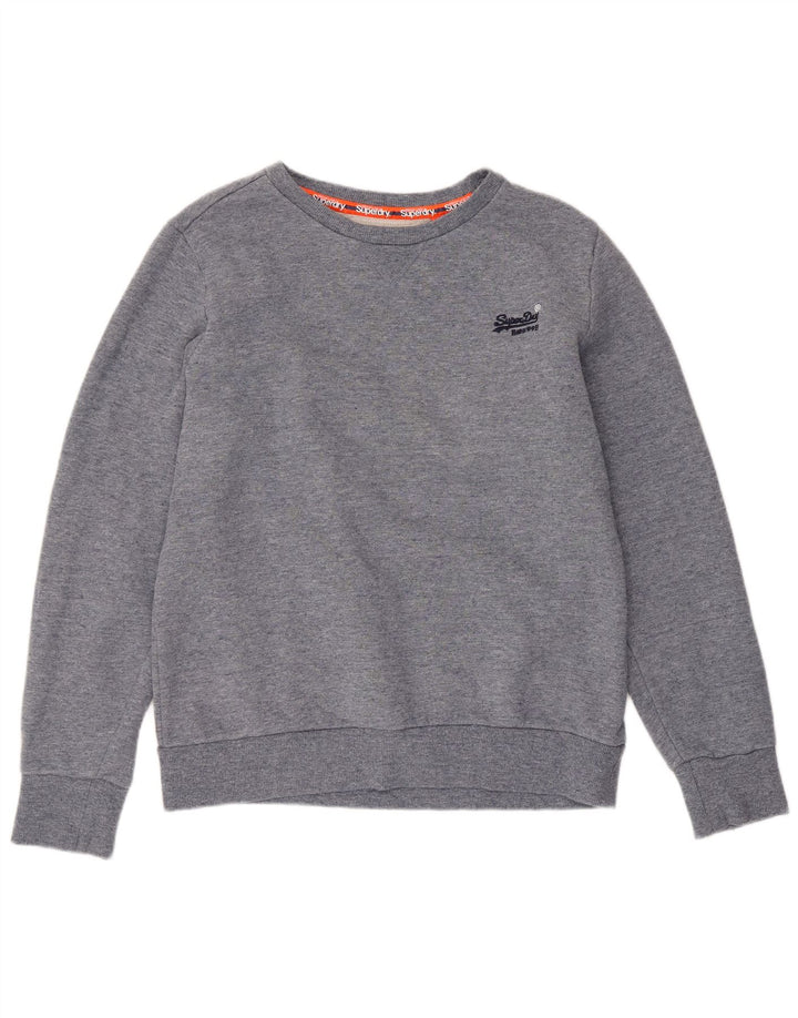 SUPERDRY moletom feminino jumper UK 18 XL algodão cinza