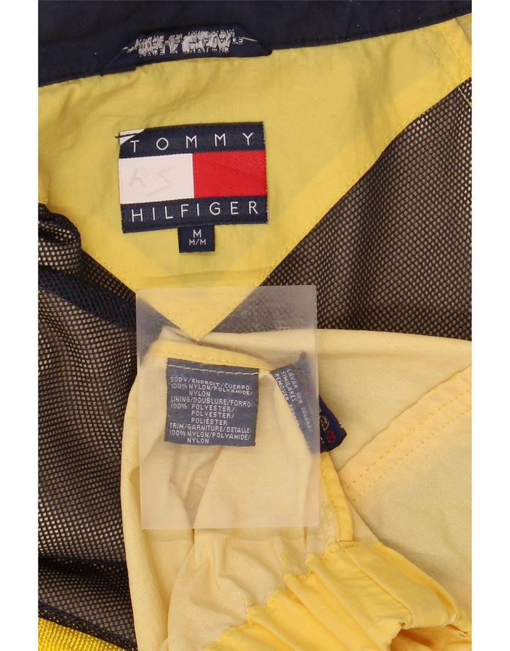 Jaqueta de chuva masculina Tommy Hilfiger com capuz Reino Unido 38 Nylon amarelo médio
