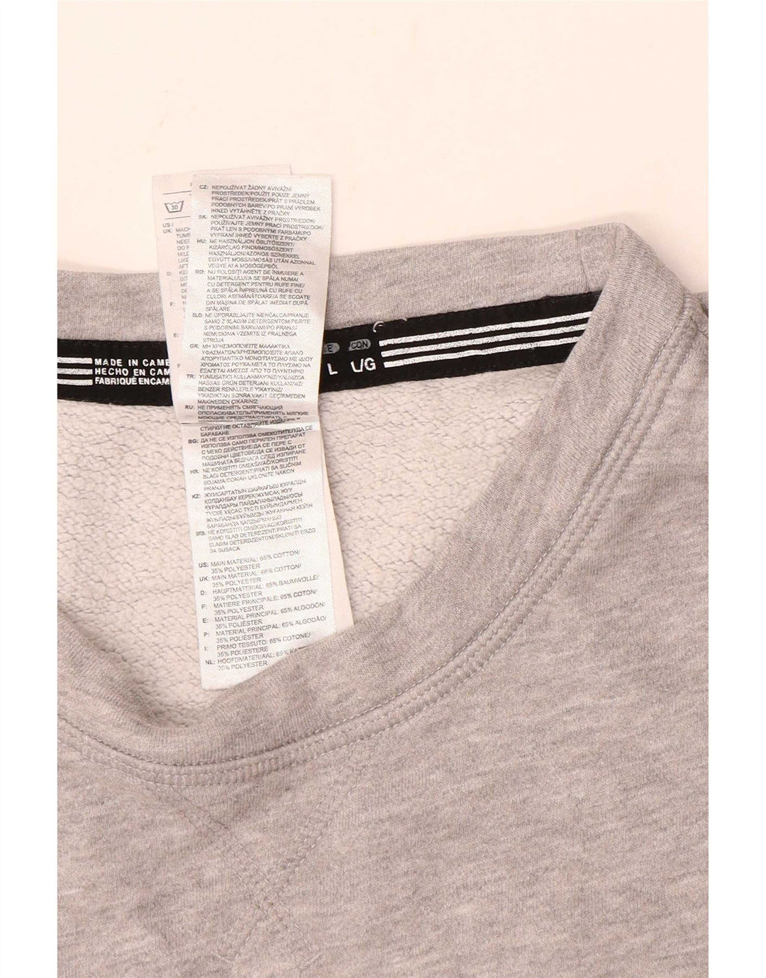 Adidas Mens Graphic Moletom Jumper Grande Algodão Cinza