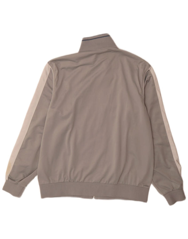 Asics Mens Tracksuit Top Jacket 2XL Cinza Colourblock Poliéster
