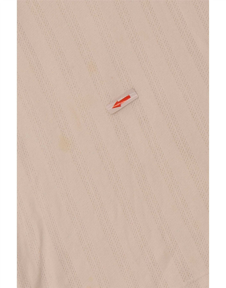 Camisa polo feminina sem mangas Sergio Tacchini UE 38 médio branco Fair Isle
