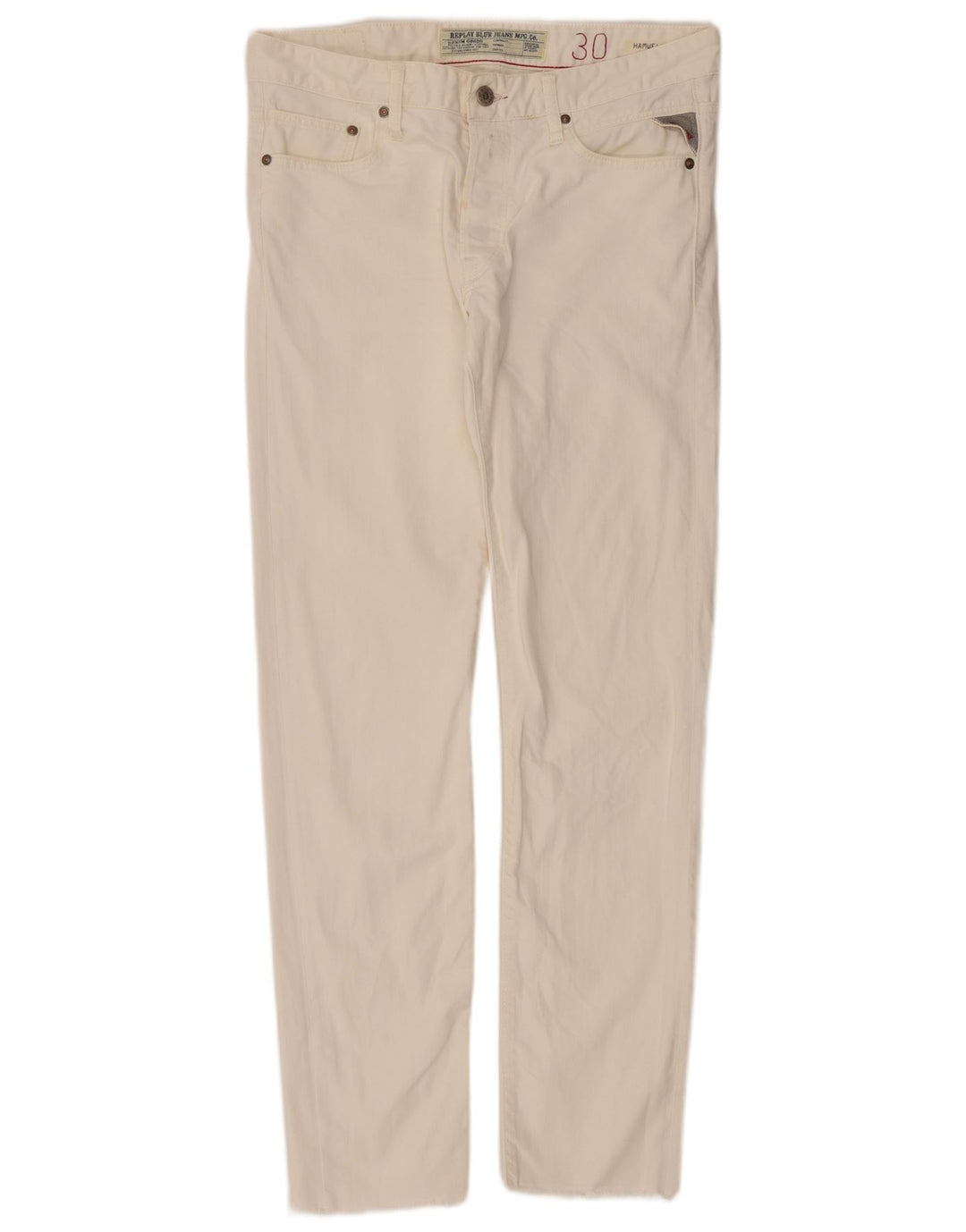 REPLAY Jeans feminino Hamwell Slim W30 L34 algodão branco