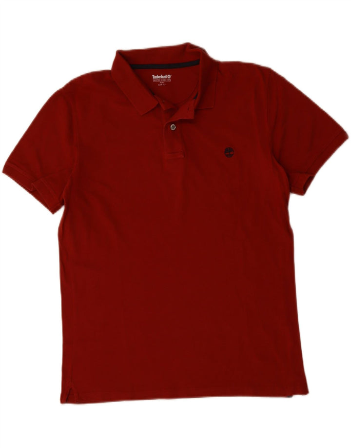 Camisa polo masculina TIMBERLAND Slim Fit médio algodão vermelho