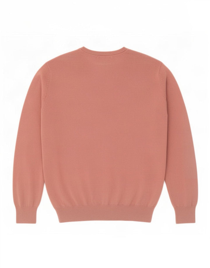 Suéter masculino Marks & Spencer com decote em V grande algodão rosa