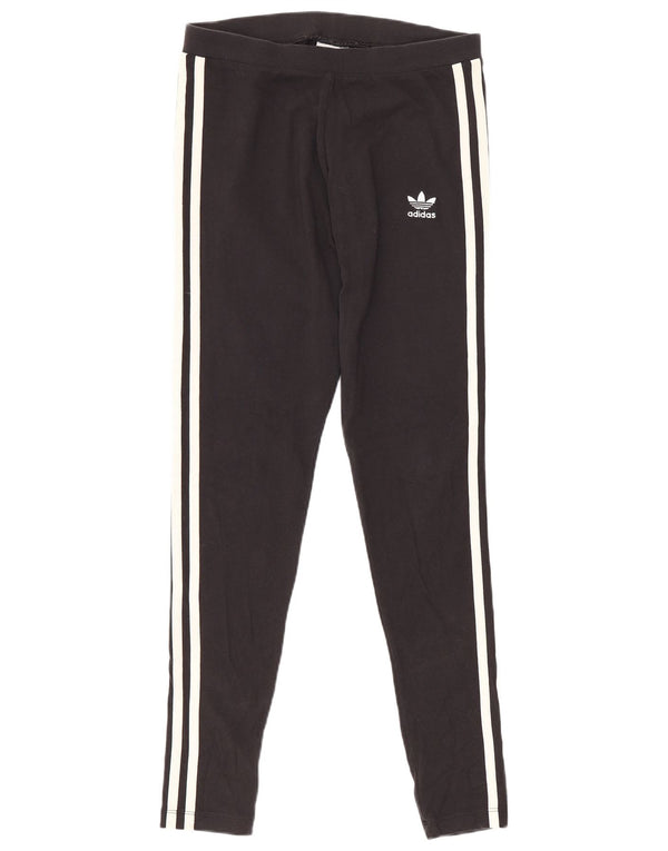 Leggings Adidas Femininas UK 10 Pequenas Algodão Preto