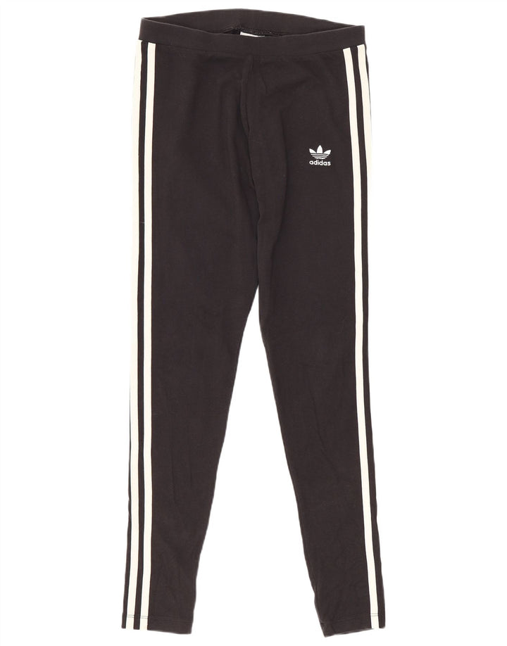 Leggings Adidas Femininas UK 10 Pequenas Algodão Preto