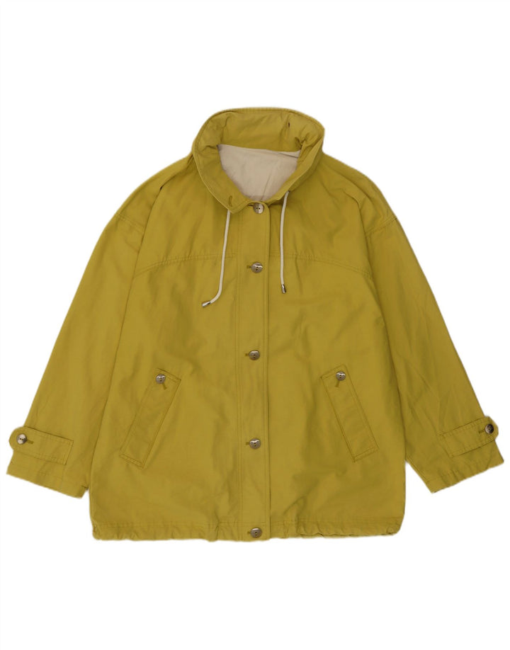 Jaqueta utilitária feminina vintage com capuz Reino Unido 16 grande amarelo