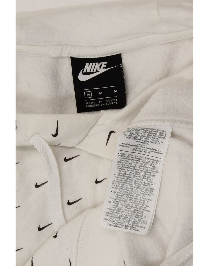 Nike masculino gráfico moletom com capuz médio algodão branco