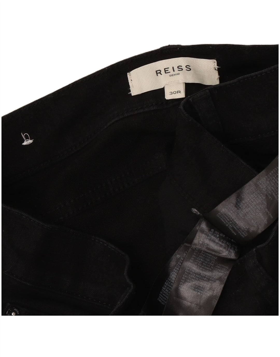 Jeans Slim Feminino Reiss W30 L32 Algodão Preto