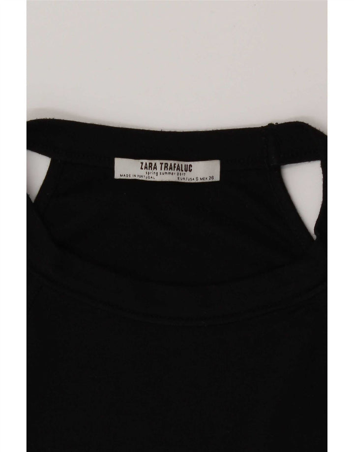 Zara Womens Crop Halter Top Reino Unido 8 Pequeno Preto