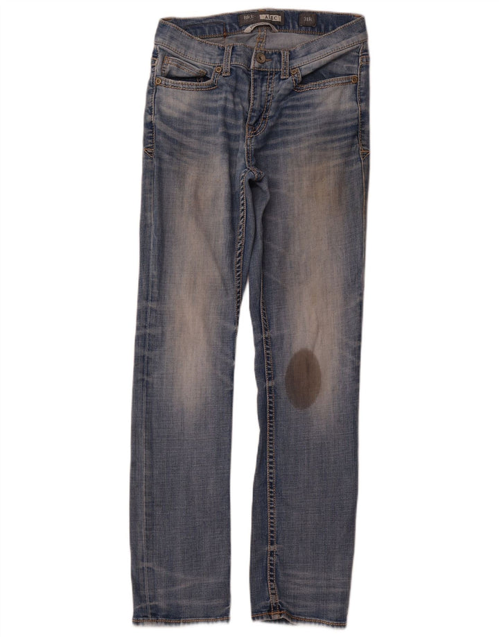 BKE feminino Alec Straight Jeans W31 L31 azul algodão