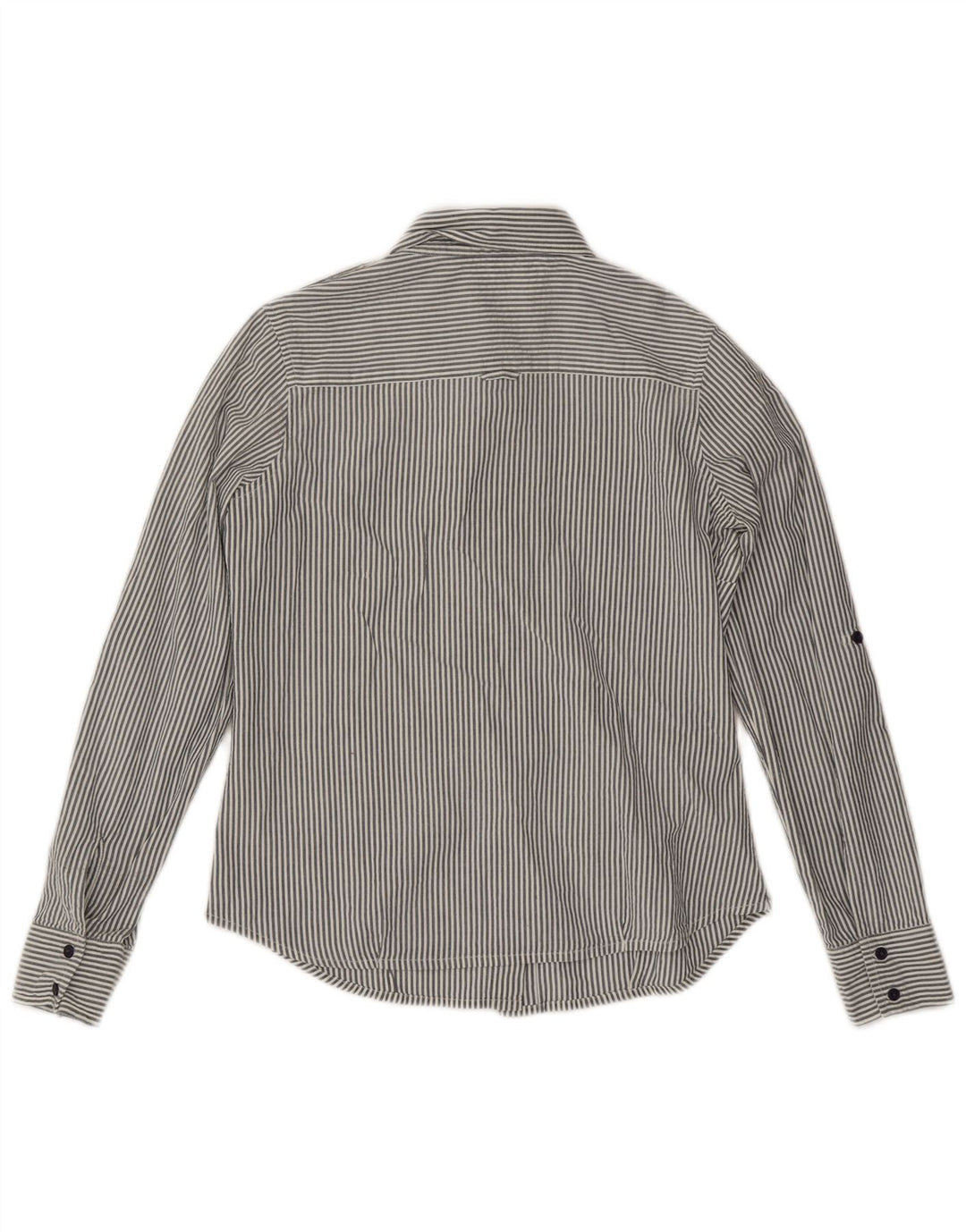 Camisa Carrera Mulher UK 12 Médio Listrado Cinza