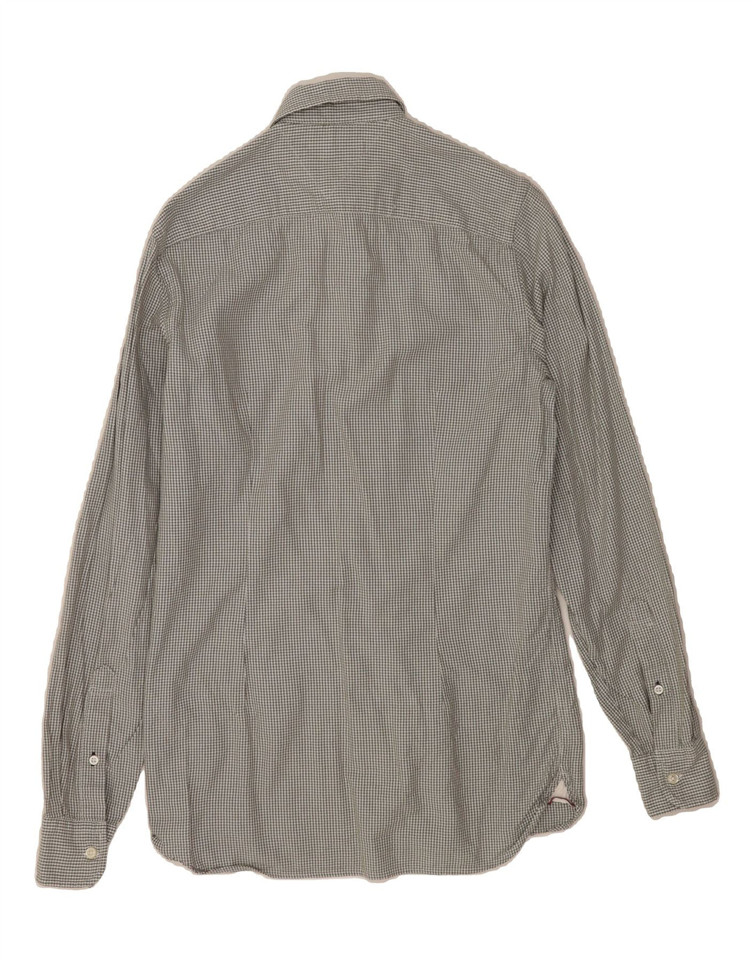 TOMMY HILFIGER Mens Slim Fit Shirt XS Grey Houndstooth Cotton Vintage Tommy Hilfiger and Second-Hand Tommy Hilfiger from Messina Hembry 