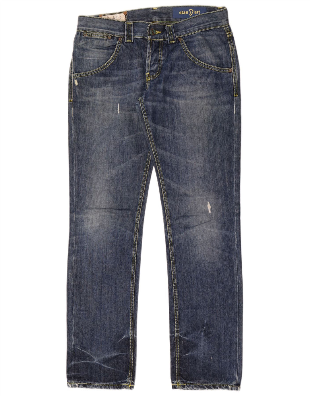 Dondup feminino Stan Dart jeans reto W29 L32 algodão azul