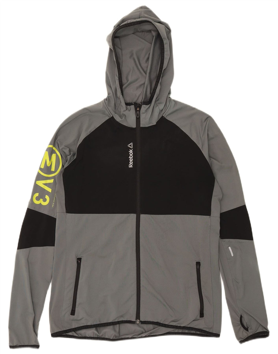 Jaqueta feminina Reebok Graphic Tracksuit Top UK 16/18 grande cinza colorblock