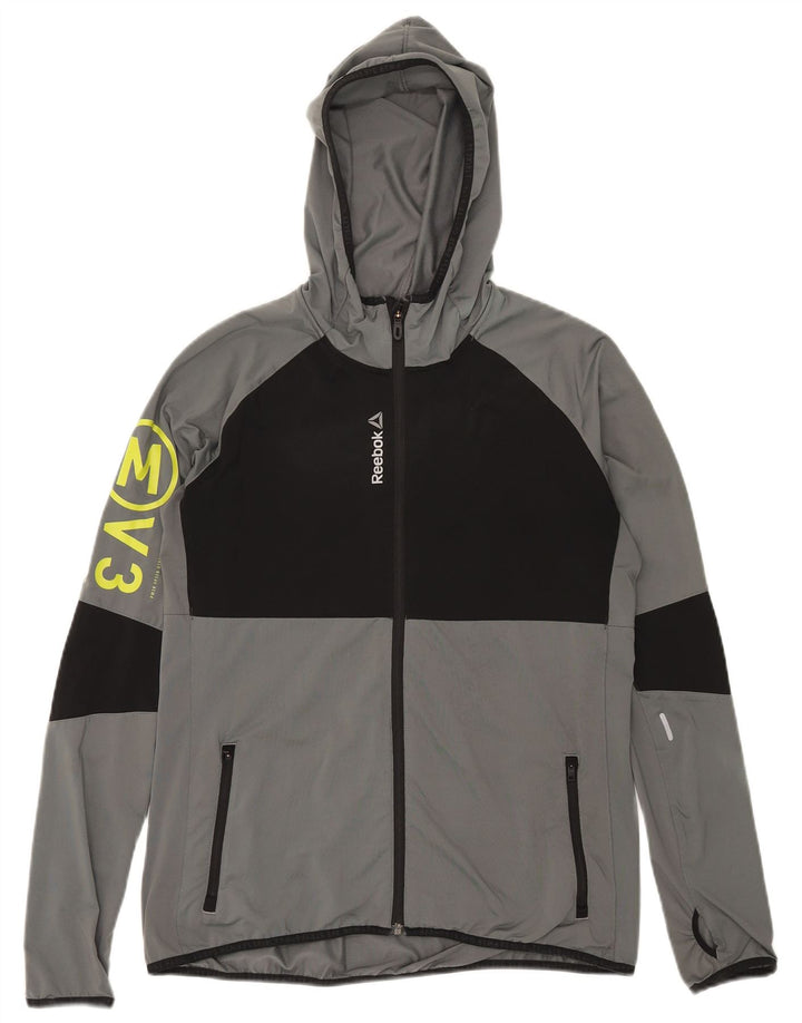 Jaqueta feminina Reebok Graphic Tracksuit Top UK 16/18 grande cinza colorblock