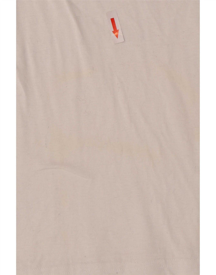 Ellesse camiseta feminina gráfica top IT 44 algodão colorblock branco médio