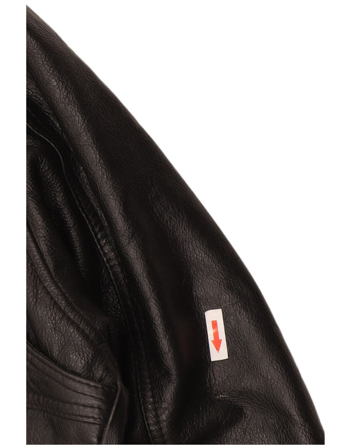 Jaqueta de couro masculina vintage UK 38 média preta