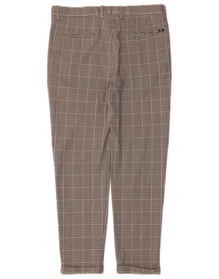 Calça masculina Zara Slim Suit EU 40 Médio W31 L27 Cinza Xadrez