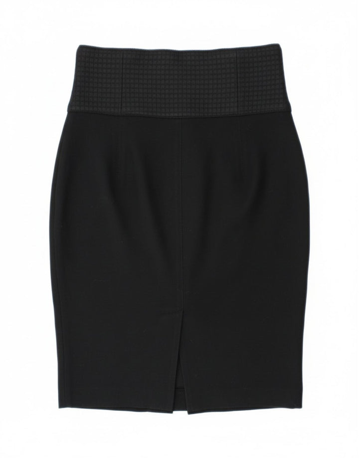 Saia lápis feminina Pinko Reino Unido 12 médio W28 viscose preta