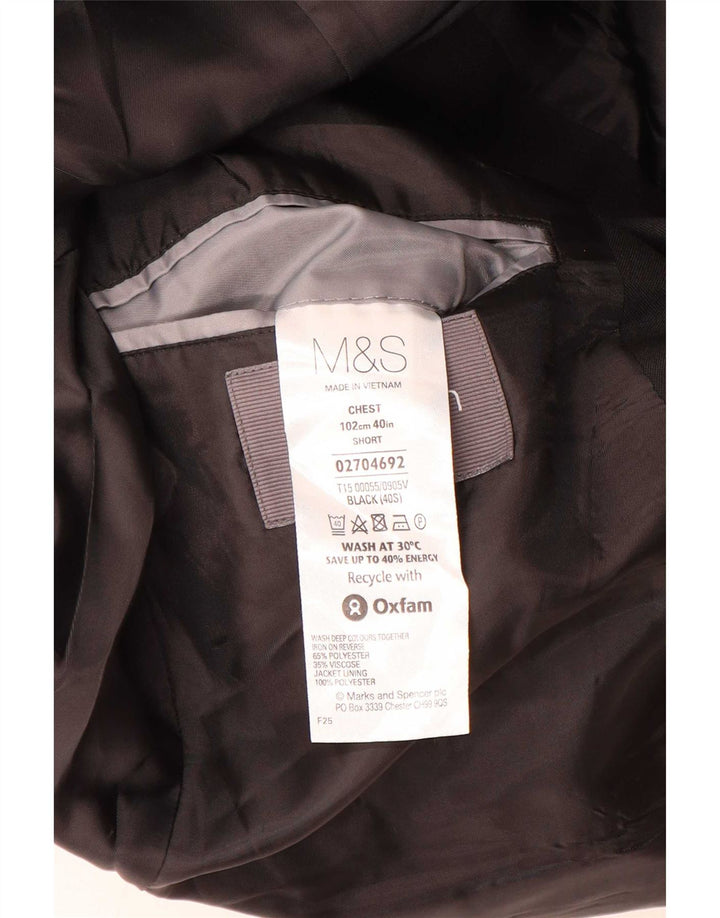 Jaqueta blazer masculina de 2 botões Marks & Spencer Reino Unido 40 médio preto