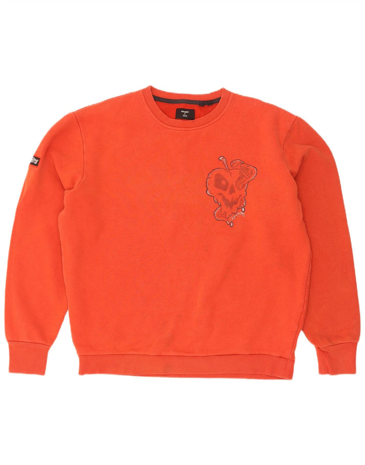 Superdry moletom gráfico masculino jumper médio laranja algodão