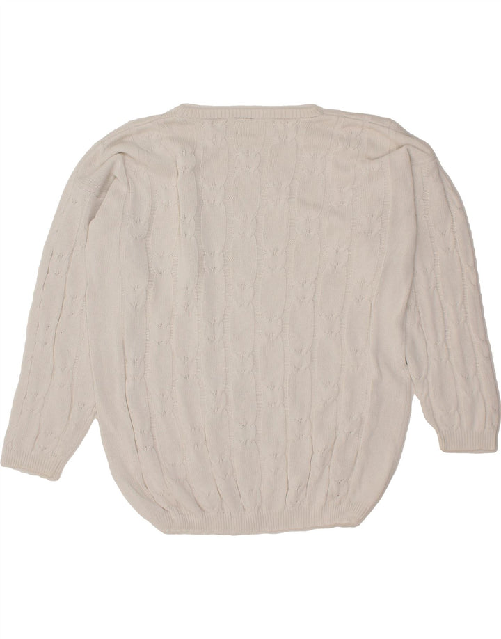 VINTAGE Womens Boat Neck Jumper Sweater UK 18 XL White Vintage Vintage and Second-Hand Vintage from Messina Hembry 