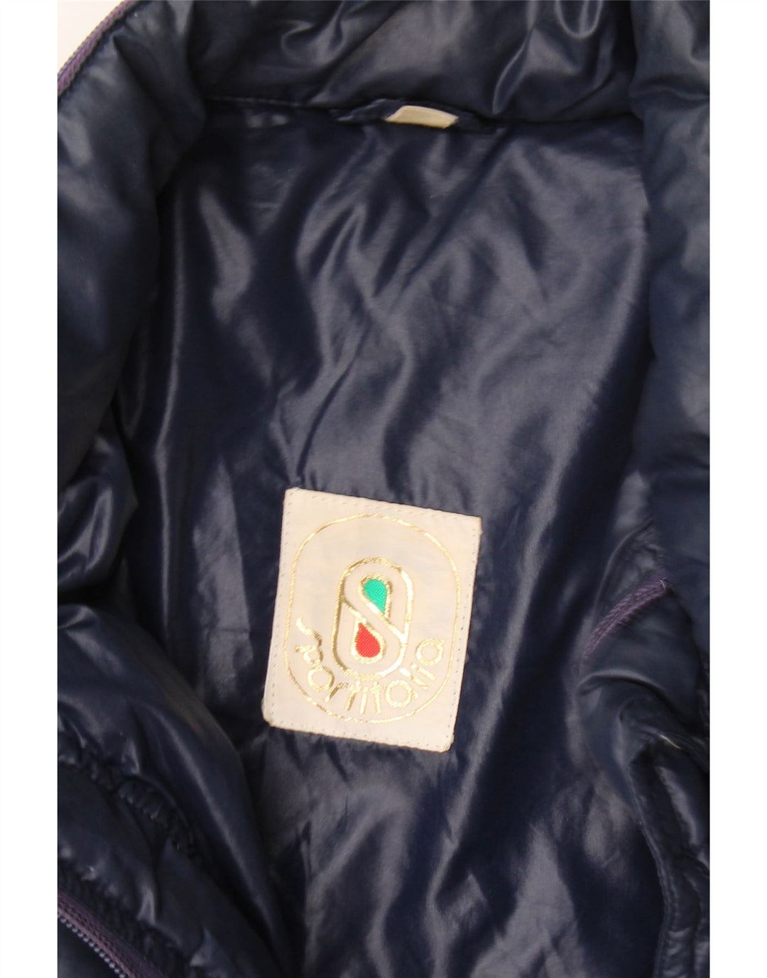 Jaqueta acolchoada masculina vintage UK 40 grande azul marinho