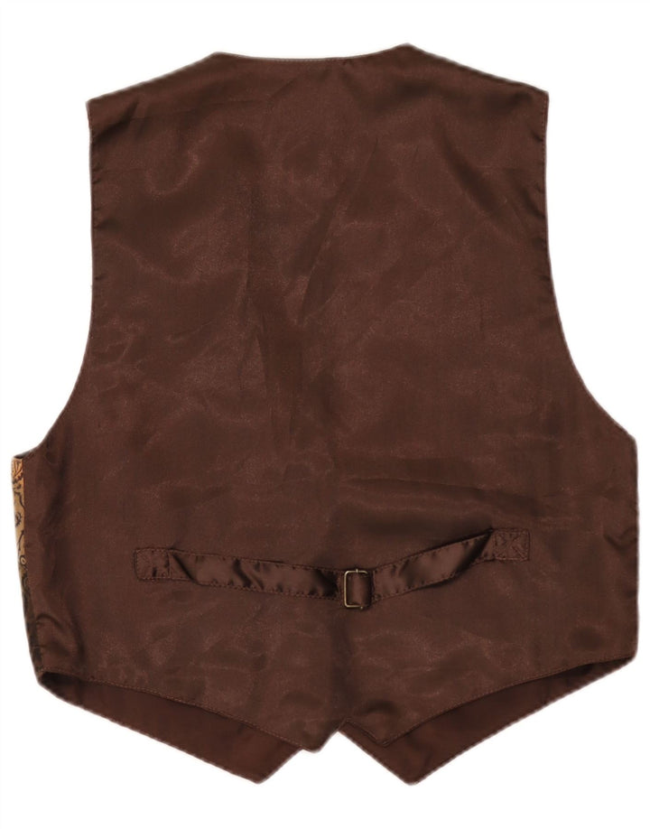 Colete masculino vintage grande couro paisley marrom