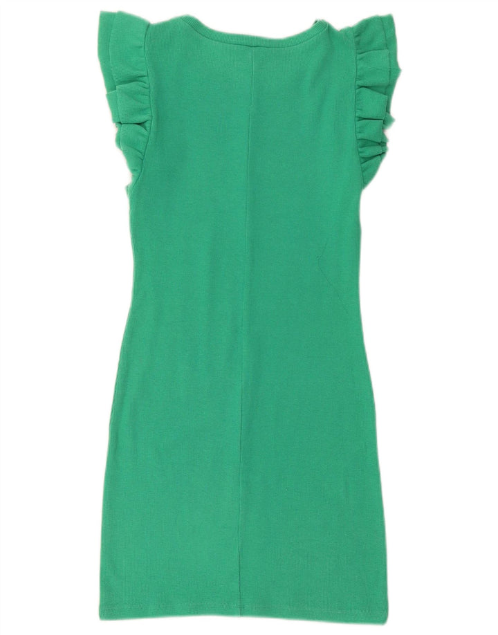 Vestido bainha feminino Zara Reino Unido 12 verde médio
